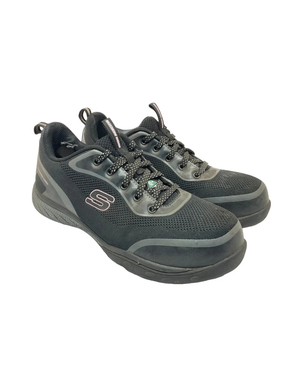 Skechers Women's 99996550 Steel Toe SP Athletic Work Shoes Black/Pink Size 9.5M